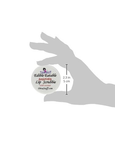 Diva Stuff Ultra Hydrating Lip Scrub for Soft Lips, Gentle Exfoliation, Moisturizer & Conditioner, Ambrosia with Coconut – ¼ oz (Made in the USA)