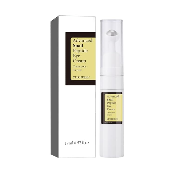 Eye Serum,Snail Peptide Under Eye Cream for Dark Circles,Eye Cream with 360° Massage Ball Reduce Wrinkles