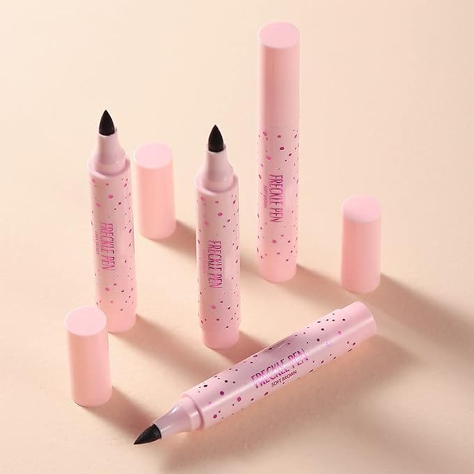 Freckle Pen Faux Freckle Pen Colour Pop Freckle Pen Supernaturally Realistic Freckles Makeup Brush Fantastic Freckles Pen Long-lasting Waterproof Soft-point Absorbent Pen For a Natural and Easy Makeup Look (Double)