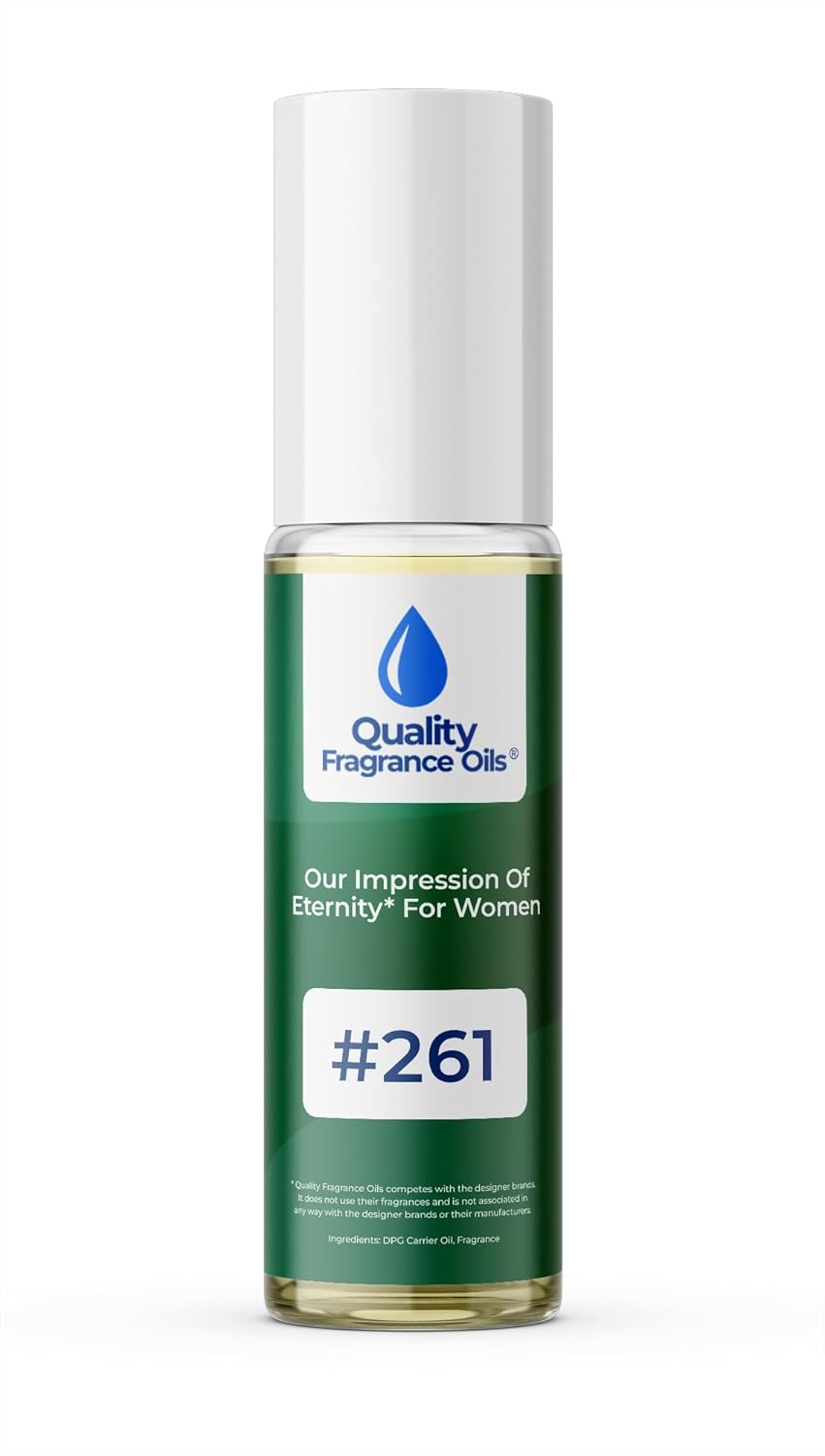 Quality Fragrance Oils' Eternity for Women Impression #261 | Long-Lasting Perfume Oil, Alcohol-Free, Strong Scent, 10ml Roll-On | Affordable Alternative to Designer Fragrances