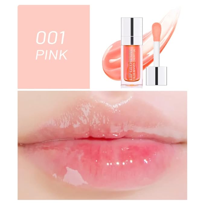 Yasovigi Hydrating Lip Oil Plumping Lip Tint Moisturizing Lip Gloss, Transparent Lip Balm Care Stick Nourishing Repairing Non-sticky, Moisture&Lighten Lip Lines (5 Colors Set)