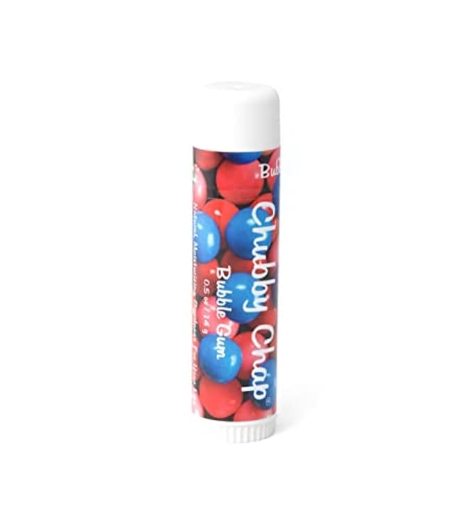 Three (3x) Large Jumbo Chapstick Natural Chapstick - 1/2 Ounce Lip Balm (Bubble Gum)