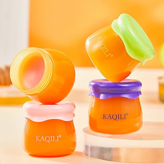 Honey Lip Balm Pot, Propolis Lip Mask, Strawberry Hydrating Propolis Lip Sleeping Mask, Prevent Dry&Cracked, Lip Repair Nourishes the Lip Skin (strawberry & blueberry & peach & avocado)