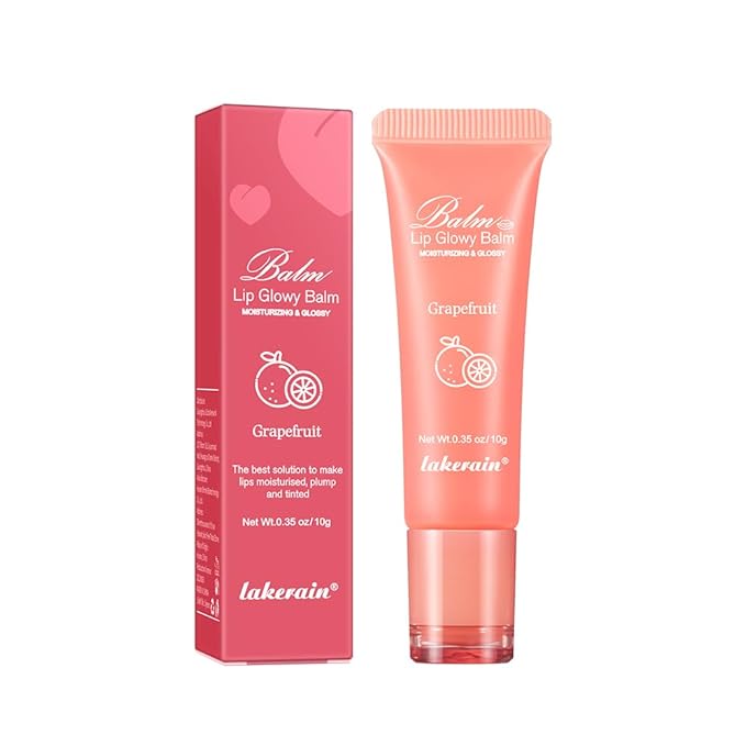 Hydrating Lip Butter Balm for a Glossy Finish and Lip Glow - Lip Glowy Balm with Summer-worthy Fragrance | Vegan Lip Care (#3-Grapefruit)