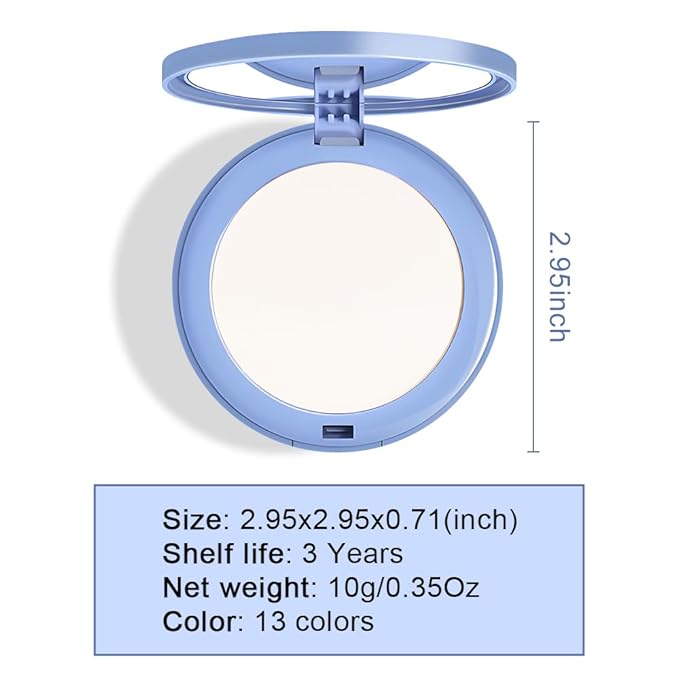 Oil Control Matte Perfection Face Pressed Powder, Matte Smooth Flawless Setting Powder Makeup, Polvo Compacto De Maquillaje, Waterproof Long Lasting, Cruelty Free, 0.35Oz (23AD White, 1)