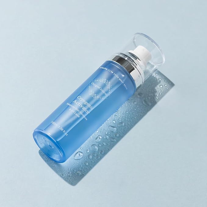 Cryogenic Activator (100ml / 3.38oz) – Facial Mist Toner for Hydrating, Soothing, and Cooling, Naturally Derived Deep Sea Water with Pure Oxygen, Suitable for All Skin Types