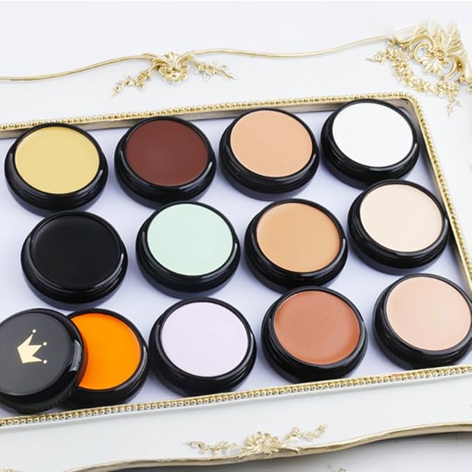 Kaely Color Correcting Concealer,Cream Pot Concealer Full Coverage,under Eye Concealer Palette for Conceals Dark Circles,Waterproof Foundation Face Makeup,06 Light Coffee