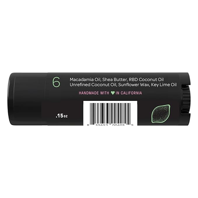Natural Lip Butter Lip Balm - Key Lime - Pure Enough to Eat - Made With Just 6 Vegan Ingredients - Moisturizing Lip Care for All Day Hydration (3-Pack)