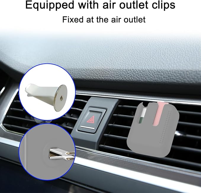 Holder for Car Air Vent, Upright Washable Lip Balm Protector for Women Girls, Auto Interior Space Saving Accessories, Universal for Vehicle, Truck and More(Gray)