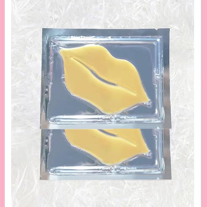 30 pieces of Moisturizing Collagen Crystal Lip Mask - Anti-Ageing & Anti Chapped, Reduce lip Wrinkles, Fade Lip Color, Make Skin Smooth And Firm Collagen Lip Pieces (Gold-Lip Mask) …