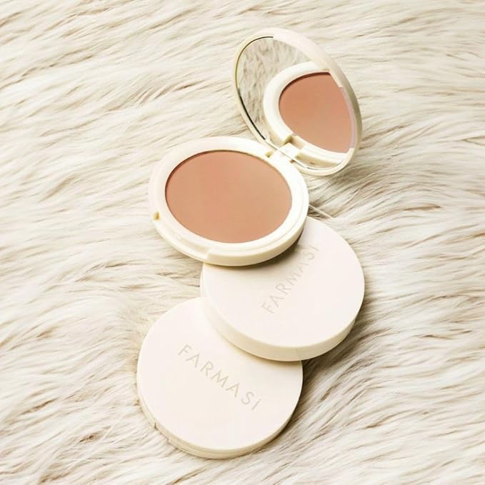 FARMASI Makeup BB All in One Powder, Lightweight, Long-Lasting Medium-Full Coverage with Flawless Finishing, will Look More Natural and Smooth Than Ever, 0.5 oz, Warm Light