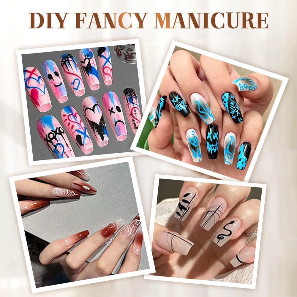 Nail Markers, 12 Colors Nail Art Pens Set Nails Art Markers Polish Pen for 3D Nail Art, Nails Arts Tools for Graffiti Dotting Drawing Painting Point Liner DIY Kit Home Nail Salon DIY (1 Set 12Color)