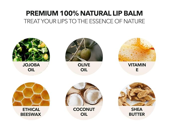 Kind Lips Lip Balm - Nourishing & Moisturizing Lip Care with Shea Butter, Beeswax & Vitamin E | Georgia Peach Flavor | 0.15 Oz (Pack of 5)