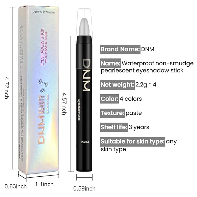 Kaely 4Pcs Metallic Shimmer Eye Shadow Sticks Set, Pink Light Purple Vioiet Mocha Beige, Eyeliner Pencil Eyeshadow Palette Halloween Makeup, Eye Highlighter Brightener Stick for Women