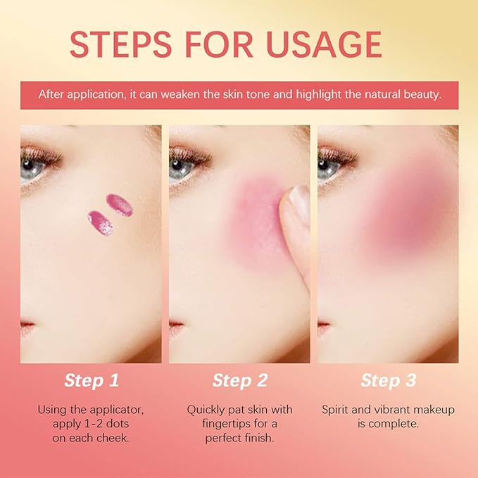 Liquid Blush for Cheeks, Soft Cream Face Blush Makeup, Natural Matte Finish Looking, Smudge Proof, Moisturizing Face Blush Stick for Cheek Tint
