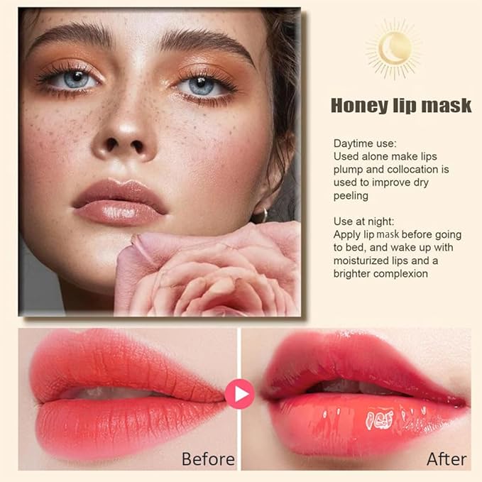 2PCS Strawberry Pot Lip Balm with Brush,Lip Exfoliating Balm Sleeping Lip Mask,Hydrating Prevention Dry and Cracked Lip Scrubs Exfoliato Lip Sleeping Mask Reduces Lip Lines Lip Care Products