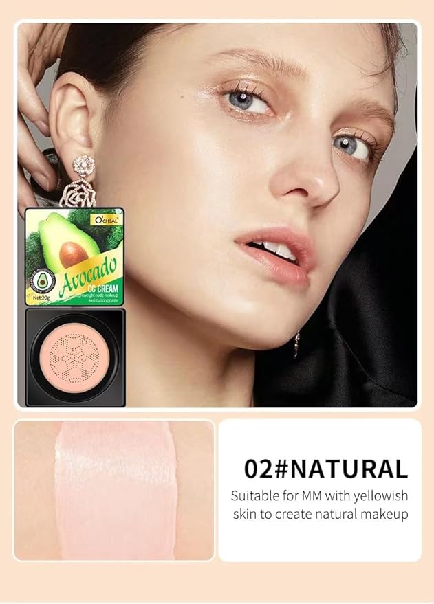 Mushroom Head Air Cushion BB Cream Foundation Cream for Face Makeup Concealer Cushion for Face Comestics Make Up Cushion Compact Natural