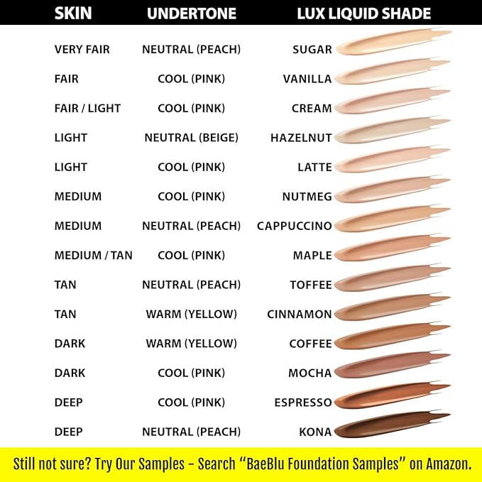 Organic Aloe-Based LUX Liquid Foundation, Natural Vegan Gluten-Free Made in USA, Cinnamon