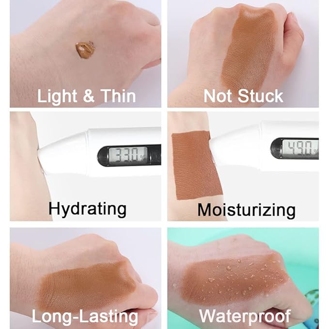 2 Pack Liquid Foundation Cream for Face Makeup,Durable Full Coverage Matte Concealer Make Up,Oil Control & Waterproof Base Primer -1+1 Fl.Oz (BEIGE 7#)