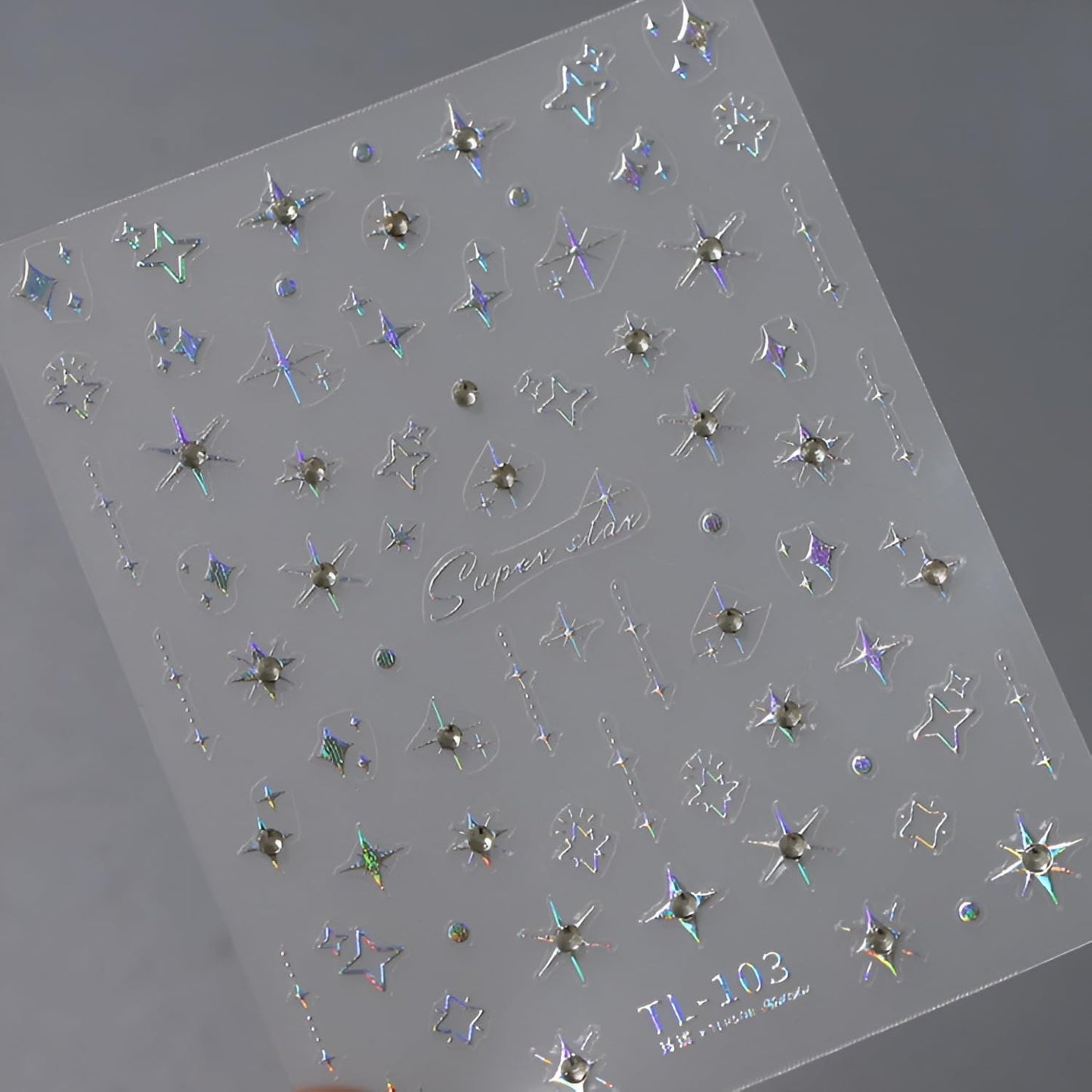 Star Nail Stickers for Nail Art 5D Embossed Self Adhesive Aurora Star Nail Art Stickers Star Nail Decals with Glitter Shiny Nail Art Design Star Nail Supplies for Women for DIY Manicure Decoration