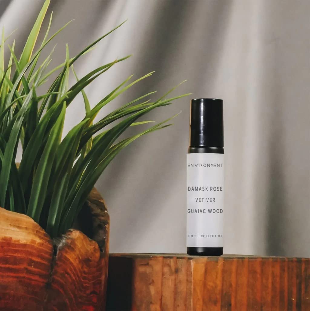 ENVIRONMENT Inspired by 5-Star Hotels FMT 10ml Roll-on Perfume (Damask Rose | Vetiver | Guaiac Wood) Body Oil Fragrance, Roll On Oil, Body Fragrance for Women & Men, Luxury Scent, Vegan, Cruelty-Free
