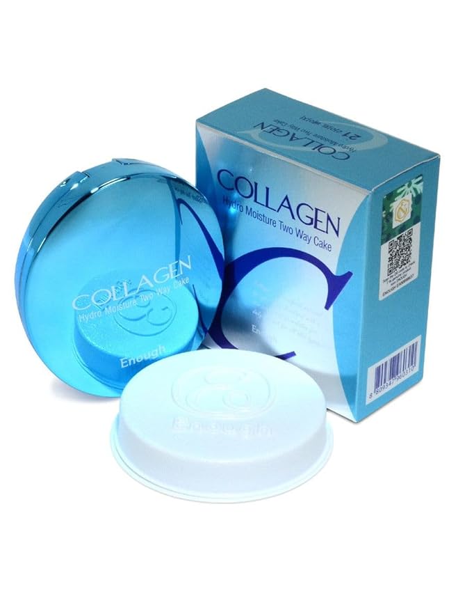 Enough Collagen Hydro Moisture Two Way Cake SPF25 PA++ (including Refill) - Lightweight Hydrating Powder Foundation with Refill - Korean Beauty Essential (23)