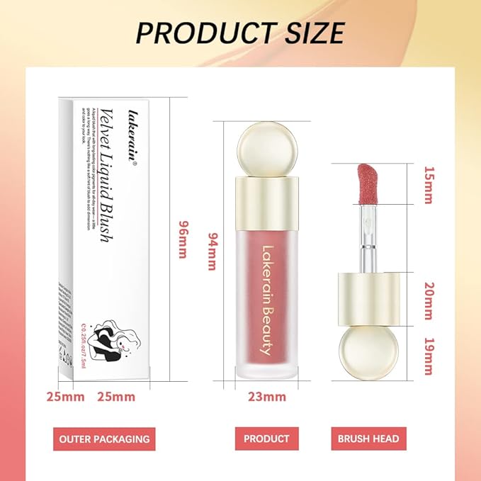 Soft Velvet Liquid Blush Face Makeup Matte Cream Blush for Cheek Weightless,Long-Lasting,Natural-Looking,Smudge Proof,Dewy Finish Skin Tint Blush Makeup(#03)