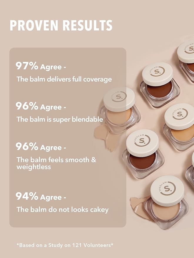 SHEGLAM Hydrating Cream Full Coverage Foundation Balm Long Lasting Concealer Face Foundation for Dry Skin - Truffle