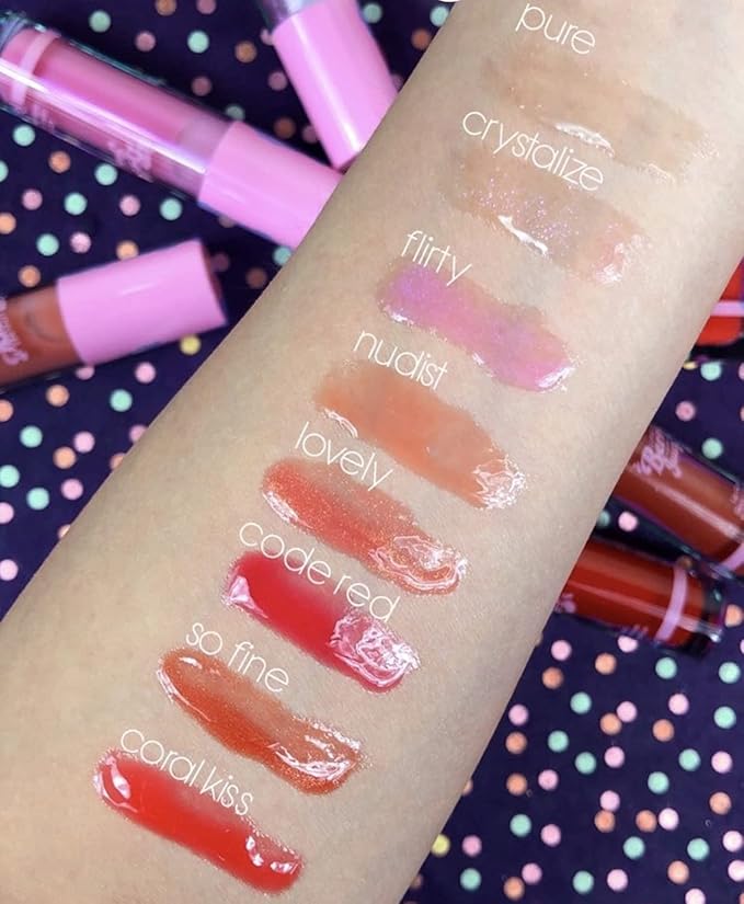 Rude Cosmetics Berry Juicy Lip Gloss - Flirty for Women - 0.14 oz Lip Gloss