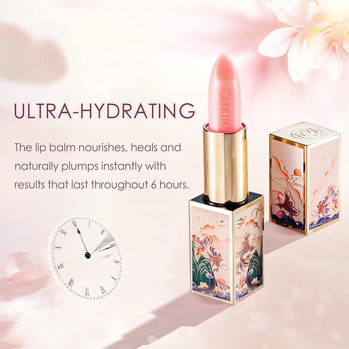 CATKIN Lip Balm Set Color Tinted Changing Lipstick Ultra Hydrating Lip Moistrurizer Chapstick with Vitamin E Nourishing For Cracked & Dry Lips 0.12 oz 3pcs Gift Box(01+06+10)