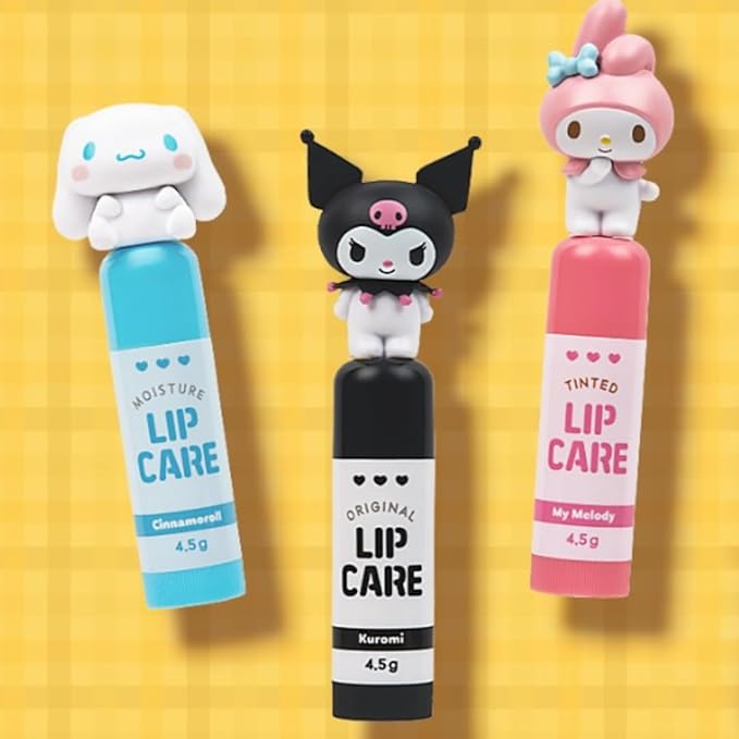 Cute Lip Balm, Adorable Character Lip Balm for Kids, Moisturizing and Nourishing Lip Care with Shea Butter for All Ages, Girls Lip Gloss, Toddler Lip Gloss (Black - Unscented)