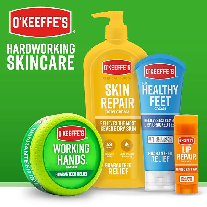 O'Keeffe's Cooling Relief Lip Repair Lip Balm for Dry, Cracked Lips, Stick, (Pack of 3)