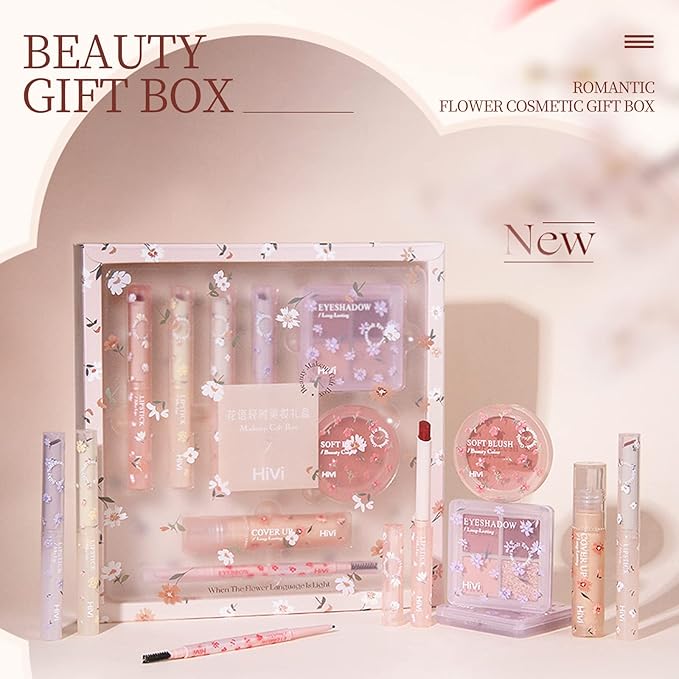 ICE LOVE All in One Makeup Kit, 8-Piece Women Complete Makeup Kit, a Must-Have Gift Set for Beginners or Professional Makeup Sets Beginners. (V102A)
