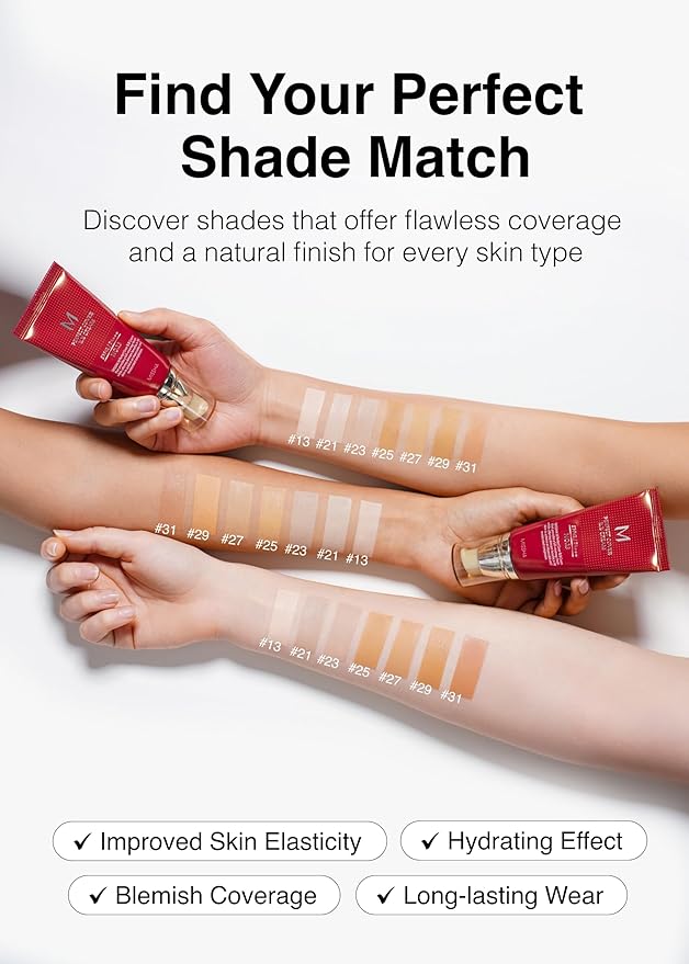 MISSHA M Perfect Cover BB Cream No.27 Honey Beige - Medium with Neutral/Warm Undertone SPF 42 PA +++ 1.69 Fl Oz - Tinted Moisturizer for face with SPF