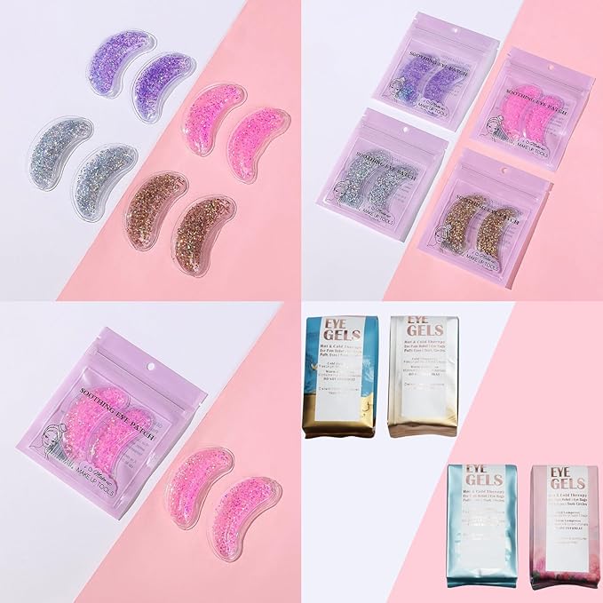 Under Eye Patches for Puffy Eyes, Hot Cold Treatment Cooling Gel Eye Pads Eye Mask for Wrinkles Dark Circles Puffiness Eye Bags 6PCS