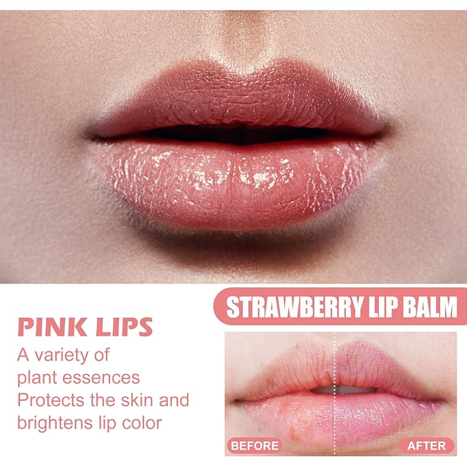 Honey Lip Balm Pot Lip Mask, Hydrating Propolis Lip Sleeping Mask, Prevent Dry&Cracked, Lip Repair Nourishes the Lip Skin (honey & strawberry)
