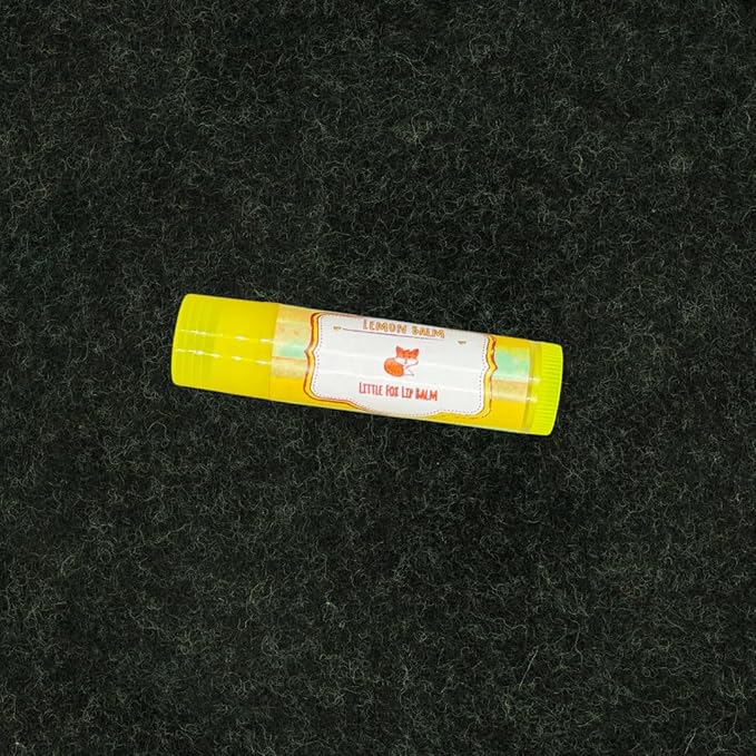 Lemon Balm Three Pack. Organic Lip Balm for Cold Sores, Little Fox Lip Balm, 100% Plant Based, 3 x 0.16 Ounces Tubes