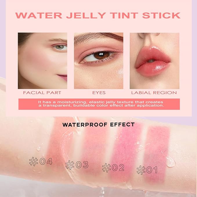 Milk Jelly Blush - Milk Blush - Sheer Cheek & Lip Stain,Long Lasting Milk Jelly Tint Have Transparent & Bright Colors (#3 coral)