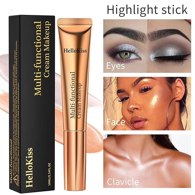 3PCS Liquid Contour Beauty Wand, Liquid Blush Highlighter Makeup Stick with Applicator, Cream Bronzer Stick Natural Matte Finish, Lightweight Blendable Cream Contour Highlighter Blush Wand