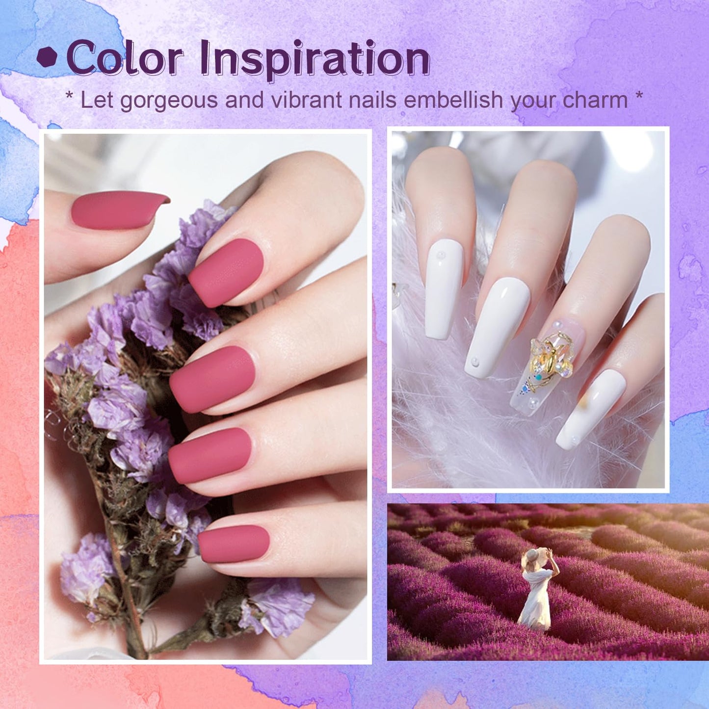 JODSONE 36 Pieces Gel Nail Polish Set U V Light Nail Drill Beginner Set Glossy Surface Easy To Apply Matte Texture All-In-One Manicure Kit