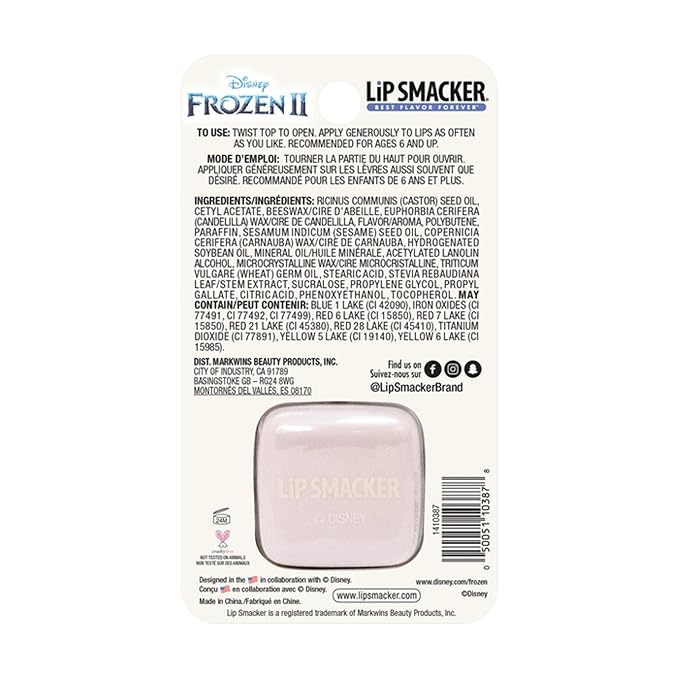 Lip Smacker Disney Frozen II Anna Cube Flavored Lip Balm Keychain, Anna Magical Berry, Clear, For Kids (Pack of 2)