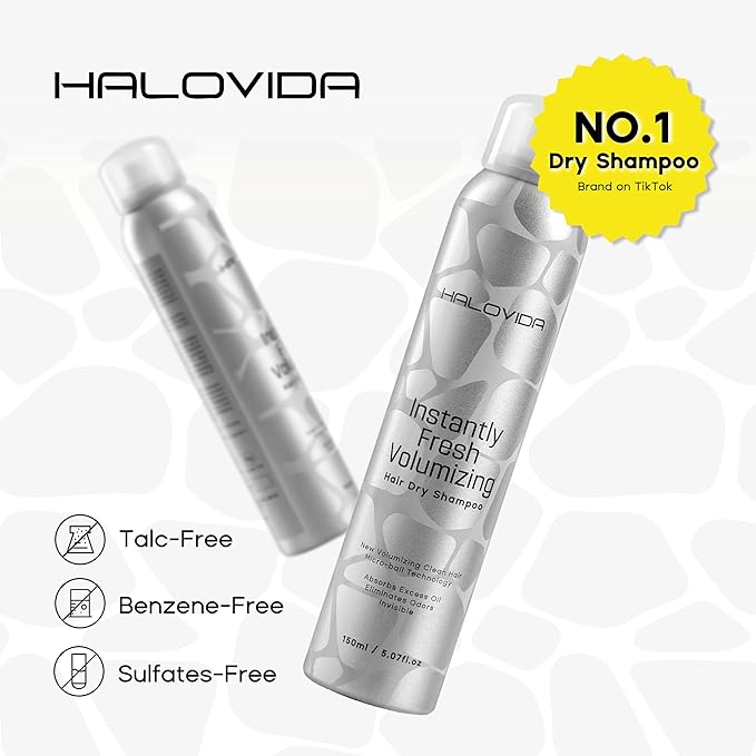 Dry Shampoo for Women, Dry Scalp Shampoo Spray for Dark Hair Leaves No White Residue, Absorb Oils, Volumizing & Refresh Hair for 72 Hours, 5.07 Fl Oz (Pack of 2)