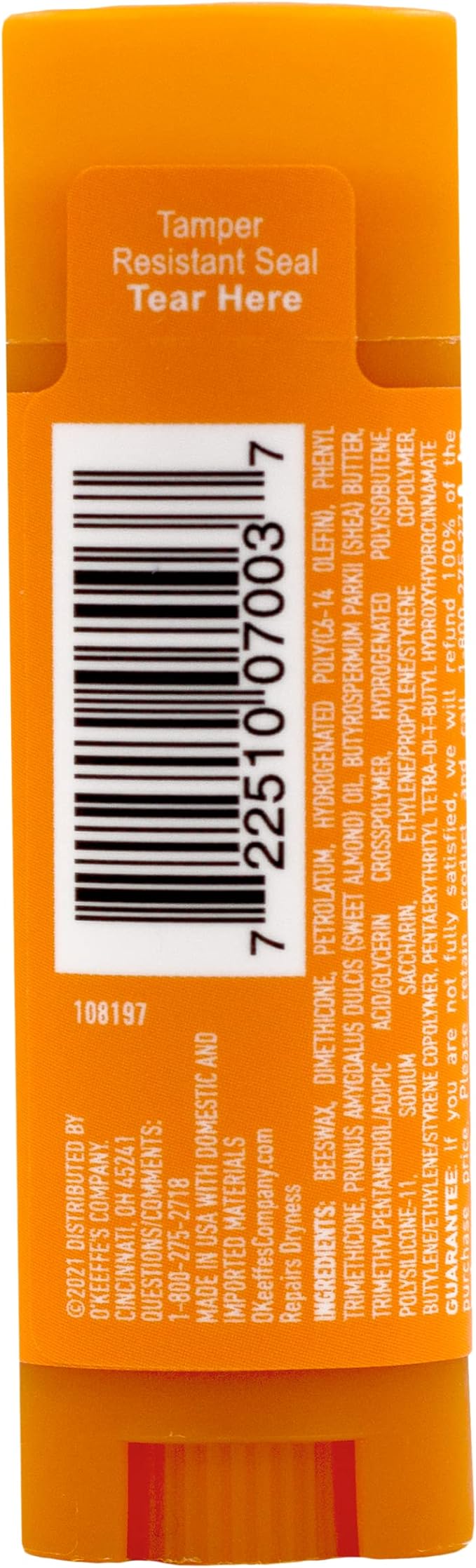 O'Keeffe's Unscented Lip Repair Lip Balm for Dry, Cracked Lips, Stick, (Pack of 6)