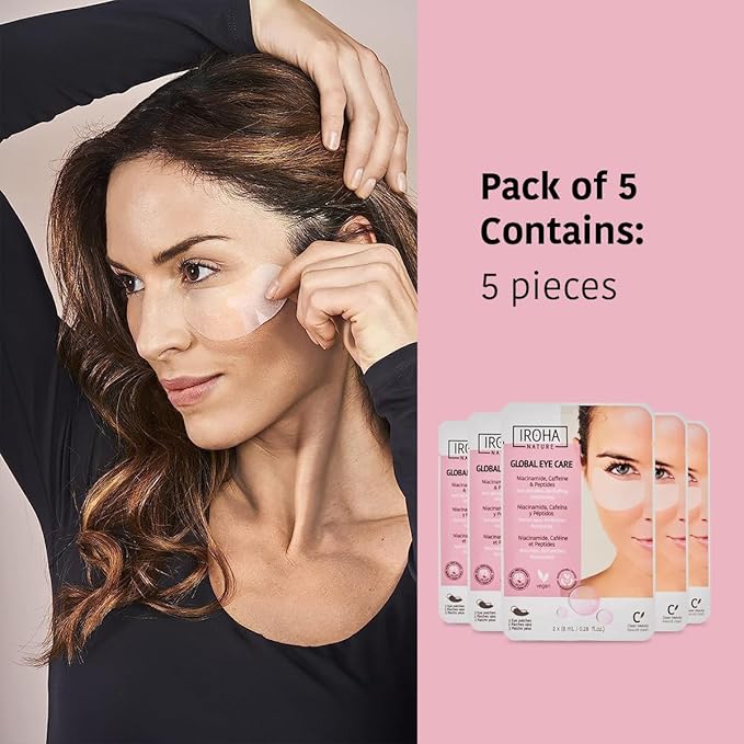Eye Masks, Reduces Wrinkles, Dark Circles & Puffiness - Pack of 5 Pairs - Hydrating Patches with Niacinamide, Caffeine, Peptides - Vegan, Cruelty-Free, Skincare, Under Eye Treatment, Gift