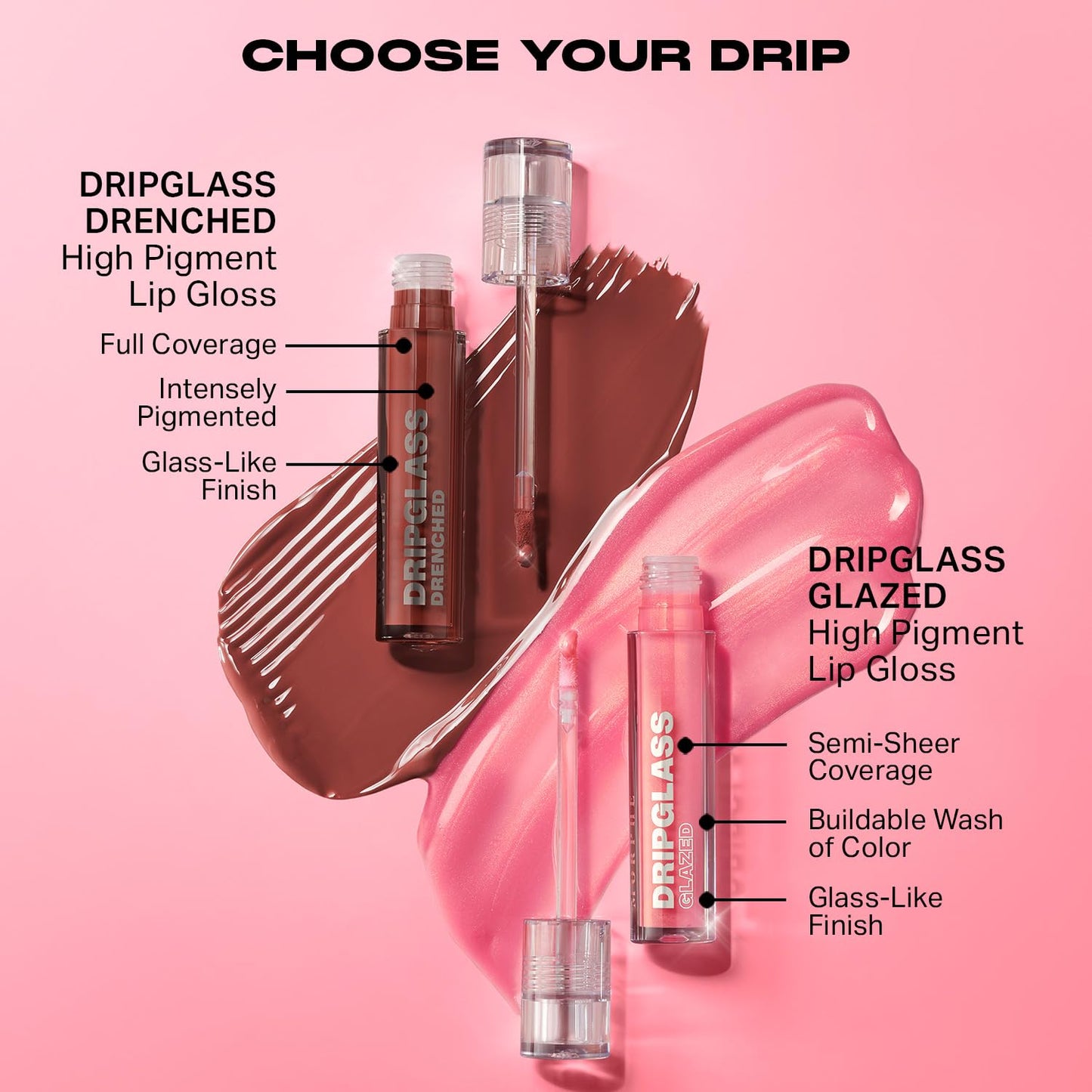 MORPHE Dripglass High Shine Lip Gloss - Glazed, Semi-Sheer & Nourishing Lip Makeup - Buildable Formula Infused with Plant-Derived Squalane & Vitamin E - Polished Peach (0.13 oz)
