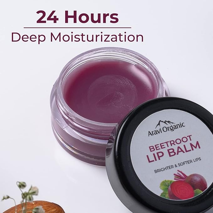 Beetroot Lip Balm For Women & Men | For Dark Lips, Lip Lightening, Dry & Chapped Lips | Makes Soft & Glossy Lips