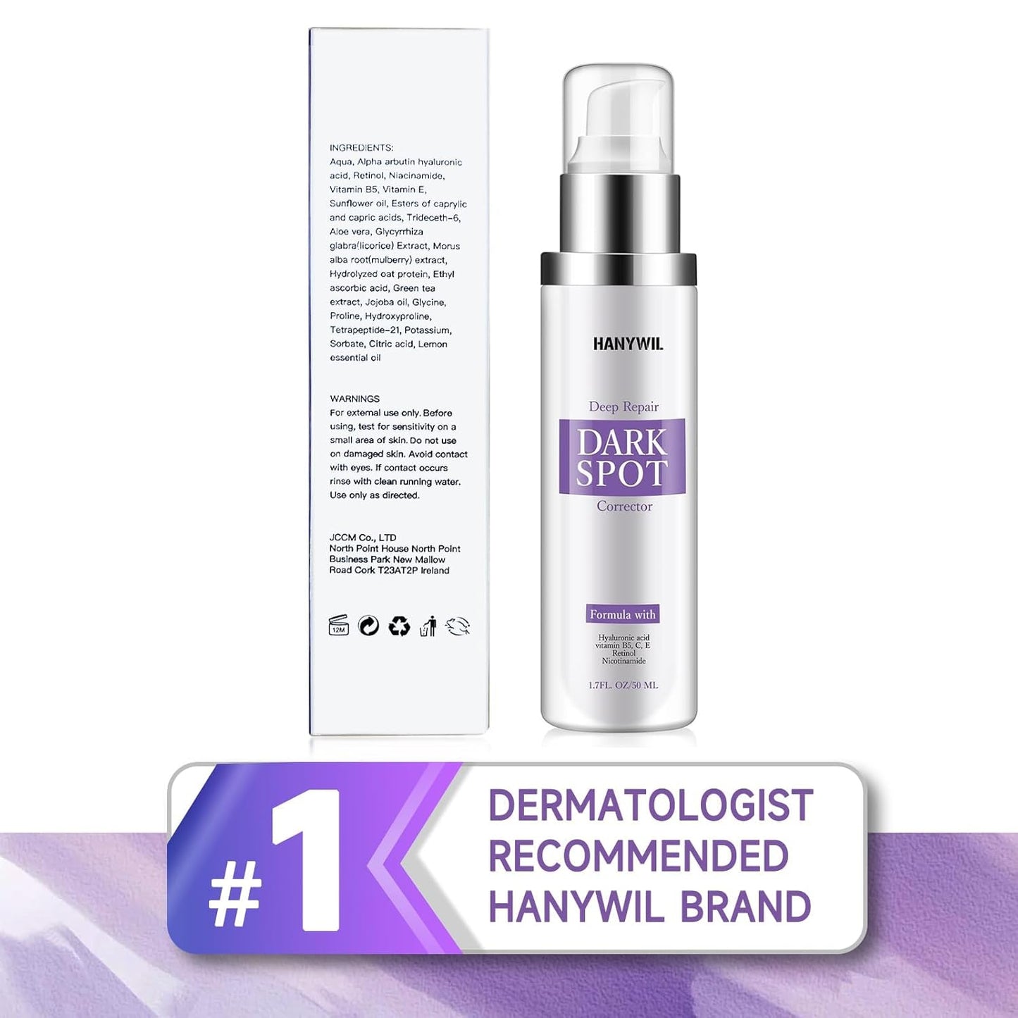 HANYWIL Dark Spot Corrector & Vitamin C Serum Duo,Brightening Corrector Cream &(2 x 1.7 Fl Oz)