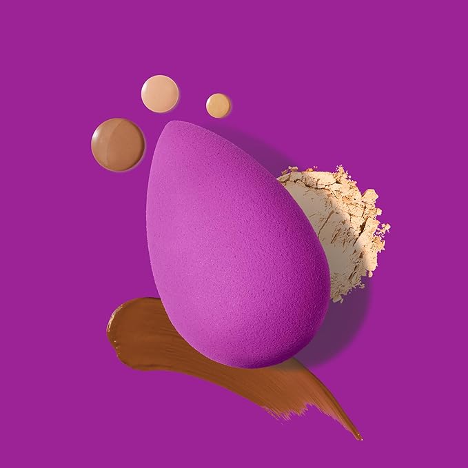 Beautyblender® | Amethyst Beauty Blender Makeup Sponge, Super-Soft Foam Easily Blends Foundations, Powders & Creams, Made in USA, Reusable, Washable, Streak Free Application, Vegan, Cruelty Free