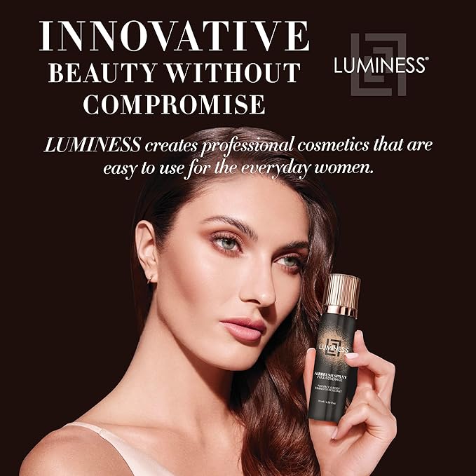 LUMINESS Spray Airbrush Foundation Makeup, Shade 050 - Lightweight, Full Coverage Foundation for Face, Neck & Body - Water-Based Concealer for Seamless Blending, Natural-Looking Finish, 2.36 fl oz