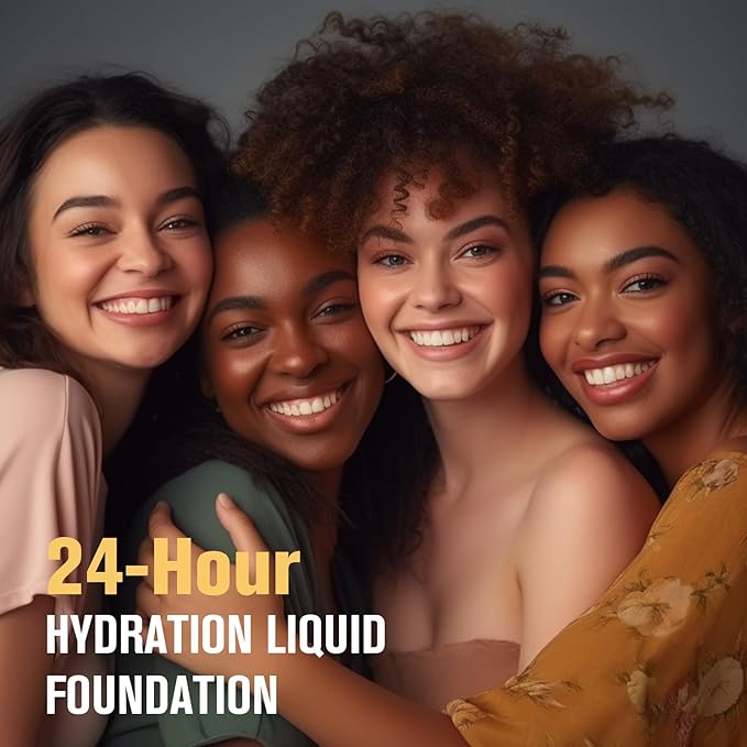 UCANBE Matte Liquid Foundation with Brush, Skincare Serum Foundation Face Makeup with Hyaluronic Acid, Medium to Full Coverage Waterproof Oil Control Longwear, for Mature Skin, Cocoa, 1 fl. oz.